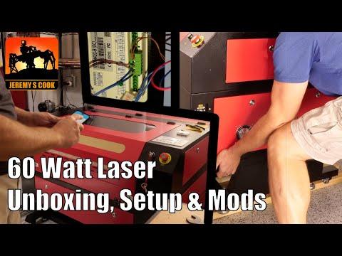 60 Watt CO2 Laser Unboxing and Initial Setup