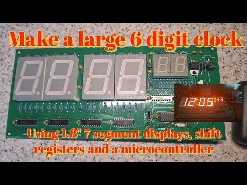 Build a large LED clock with 1.8" digits plus 0.8" for seconds. Uses RTC for accuracy. ATMEGA168P
