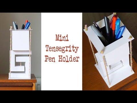 DIY 'Tensegrity' Pen Holder - Made from Cardboard! | Fun Desk Organizer Project