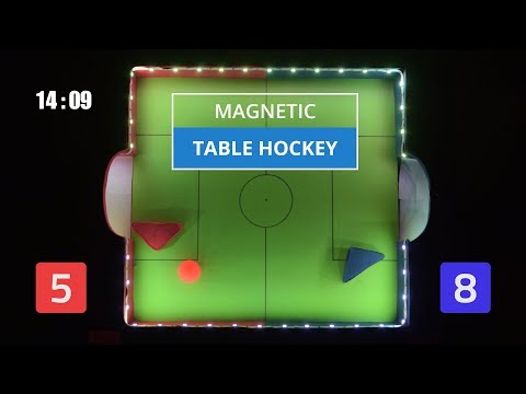 DIY Magnetic Table Hockey With Cardboard, RGB Lights and Sensors