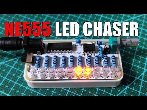 DIY NE555 LED Chaser circuit (CD4017)