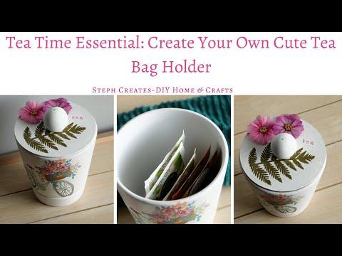 DIY Tea Bag Holder: A Creative Craft Using a Garden Pot and Wood Circle
