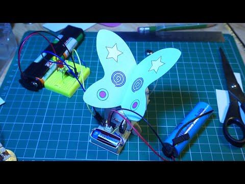 Hand Wound Coil Makes Paper Butterfly Wings Flap