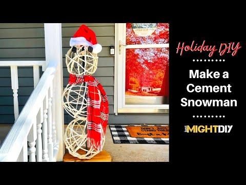 How to Make a Cement Snowman - Easy Holiday DIY!