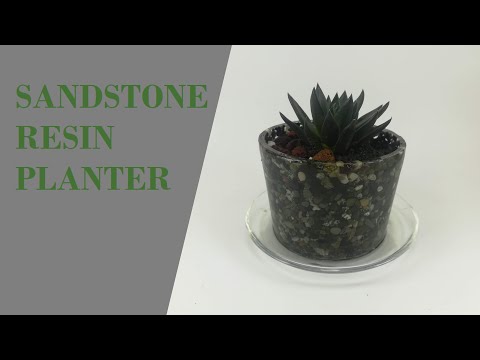 Planter from expoxy resin and sand stones