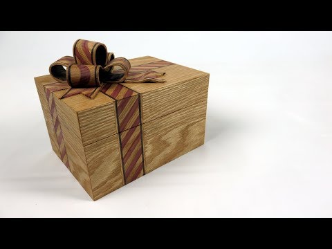 Ribbon Box With Candy Cane Striped Inlay