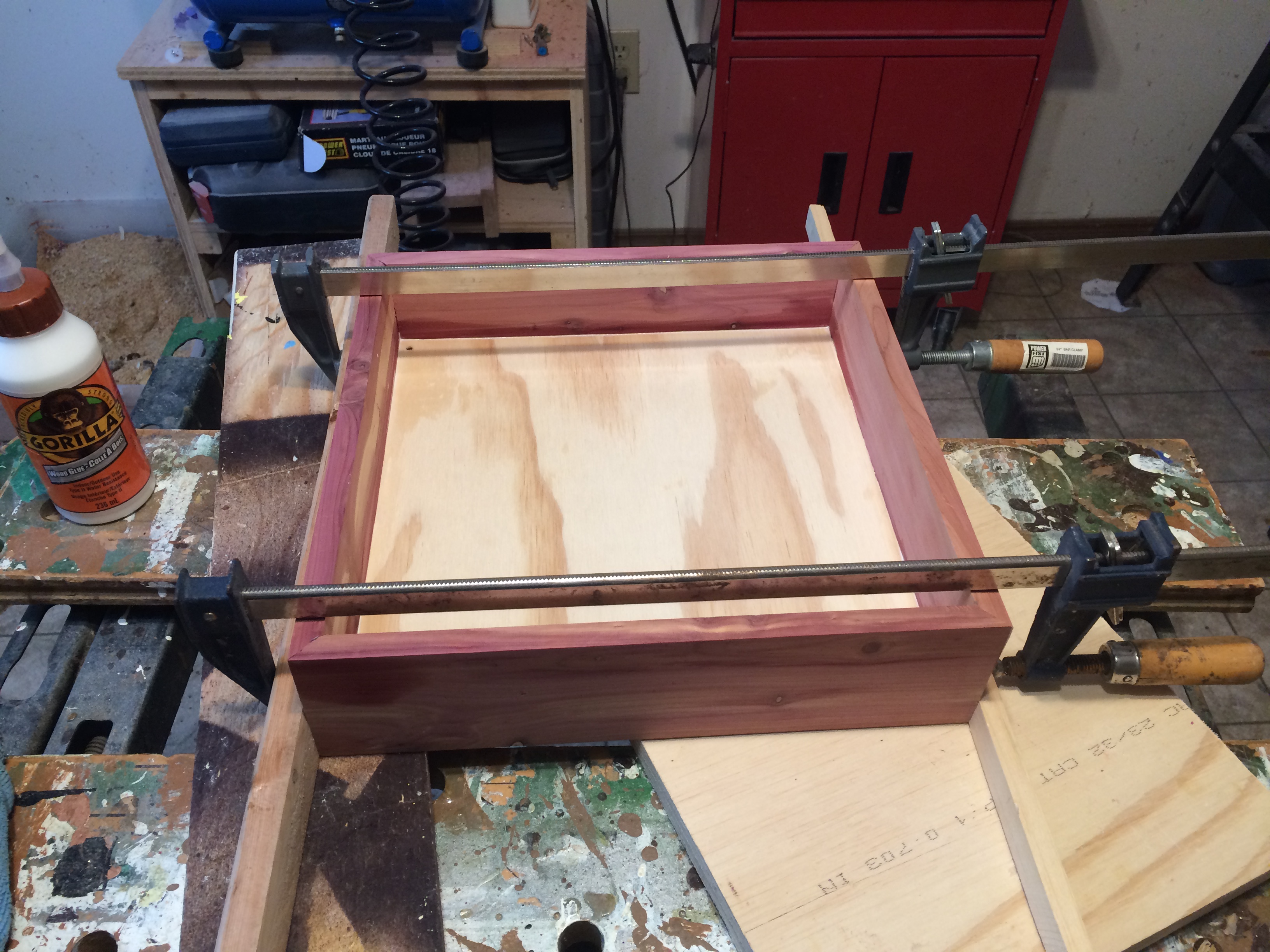 Step 2 - clamping sides and bottom.JPG