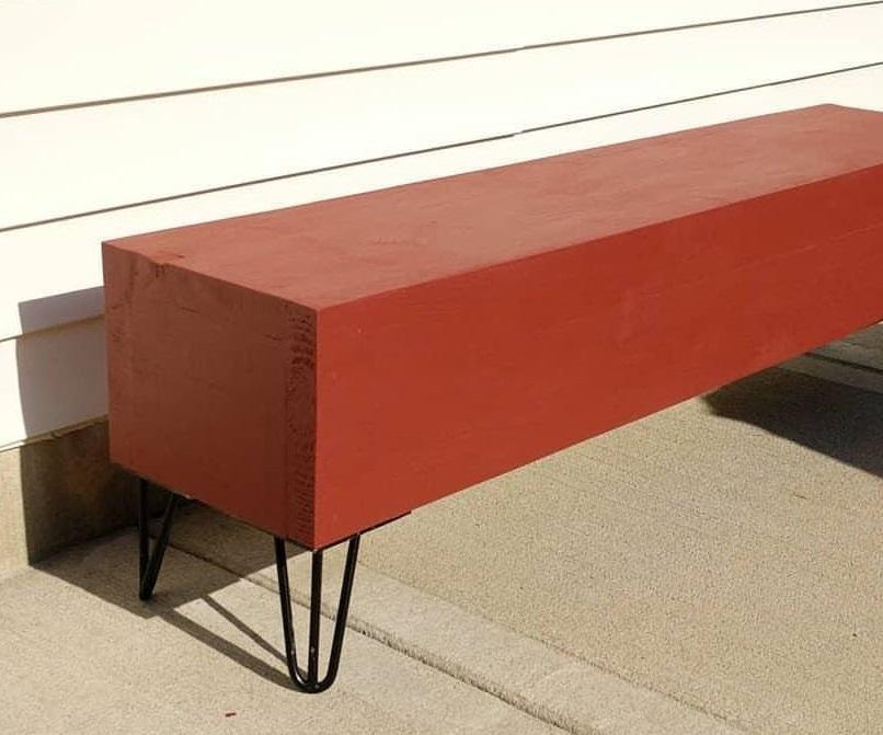 Simple Red Bench