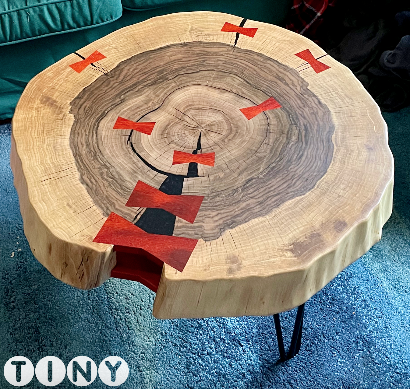 Walnut Coffee Table With Coralwood Inlays