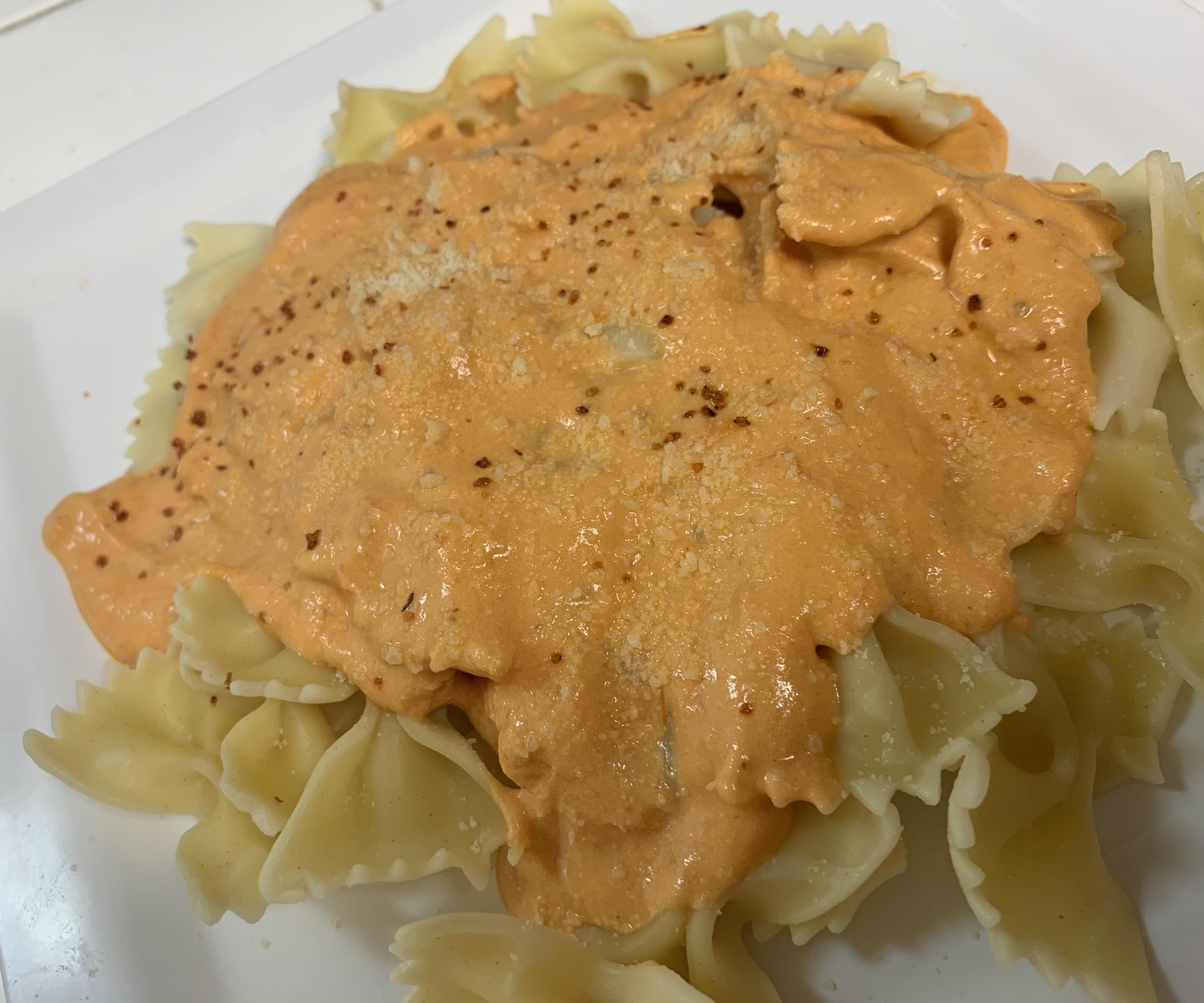 Making Tomato & Feta Cheese Pasta