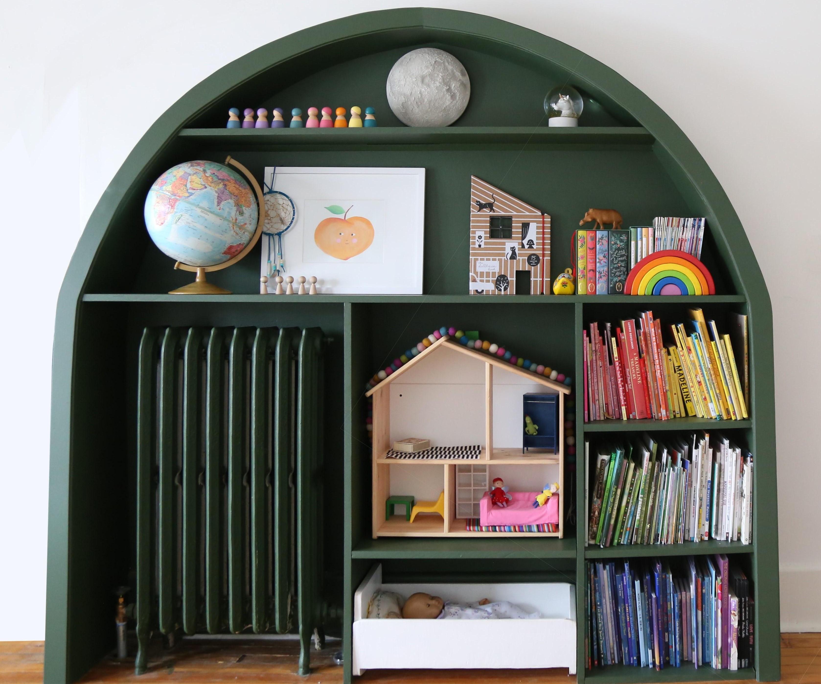 Arched Built-In Bookcase