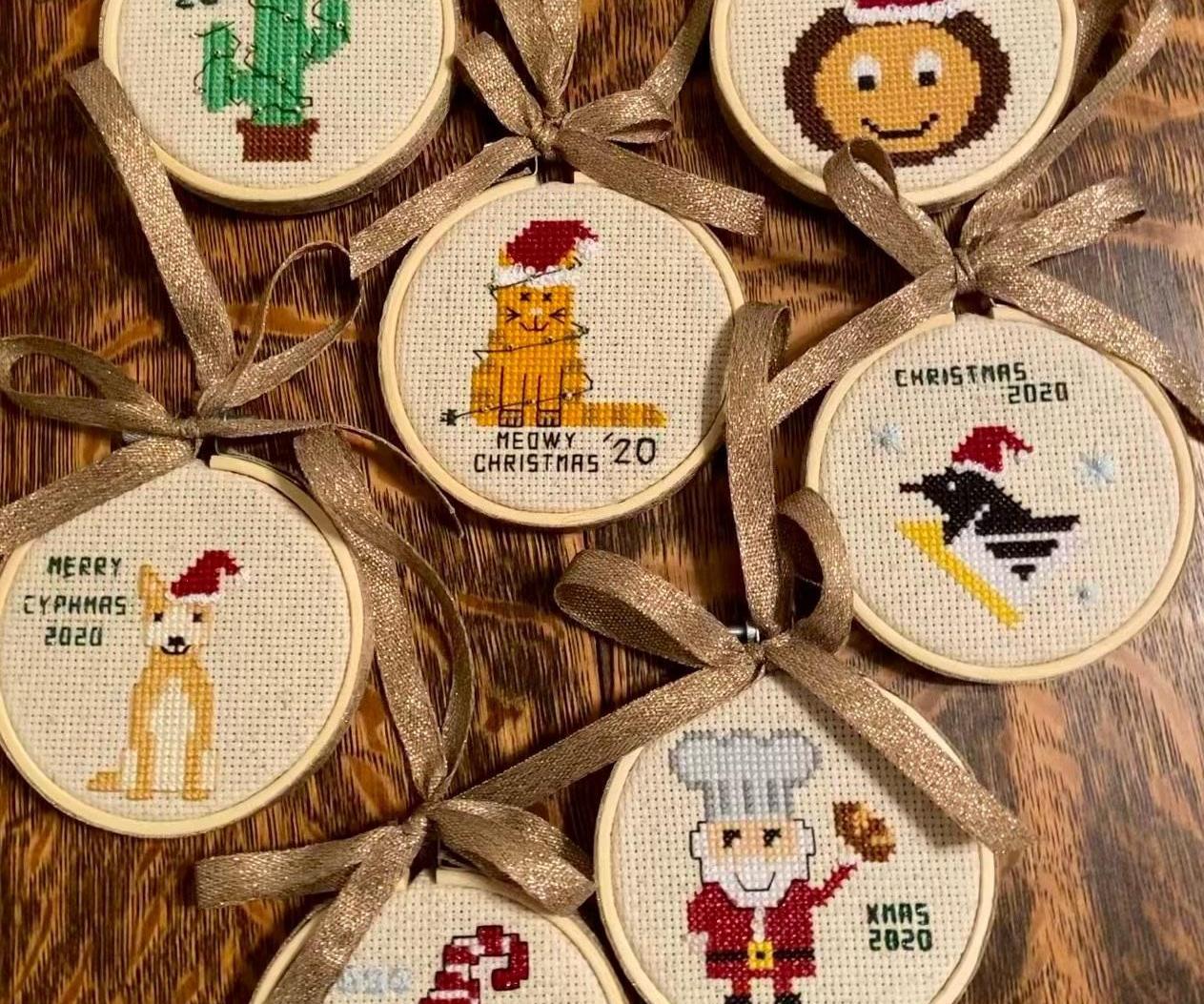 Personalized Cross Stitch Ornaments