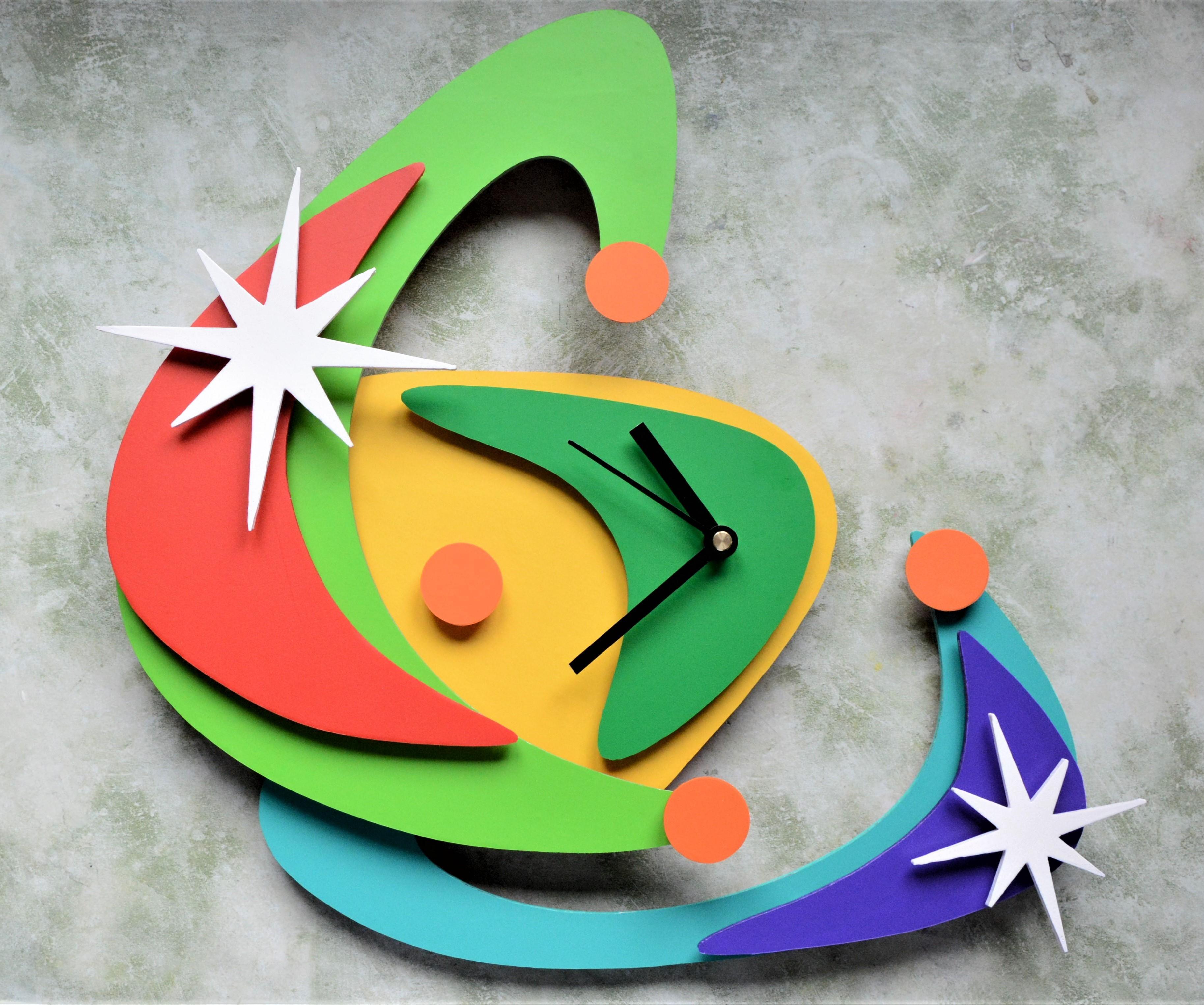 3D Printed Futuristic Space Age Wall Clock