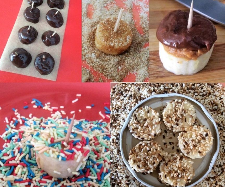 Frozen Banana Bites - 5 Ways!