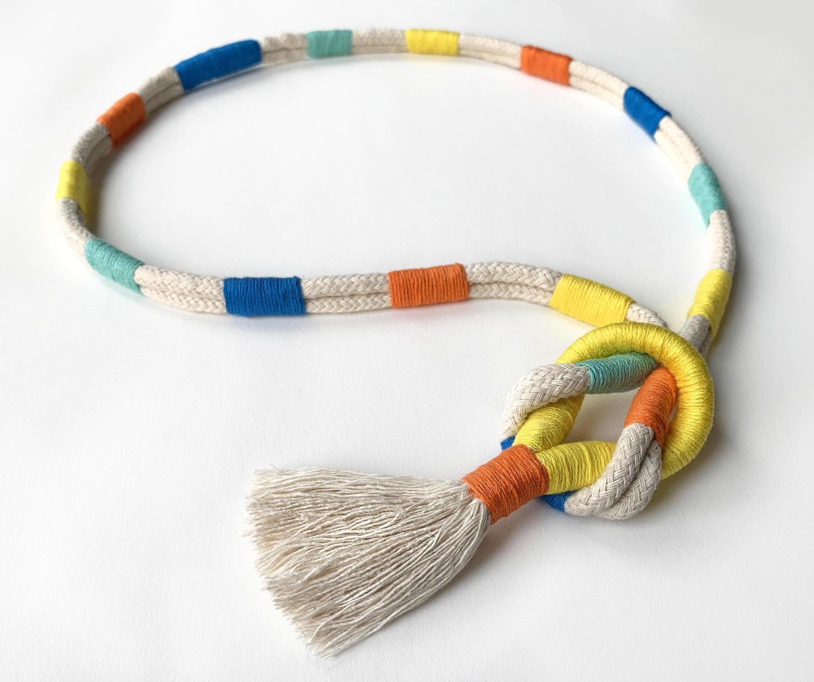 Colorful Rope Macrame Knot Necklace With Tassel