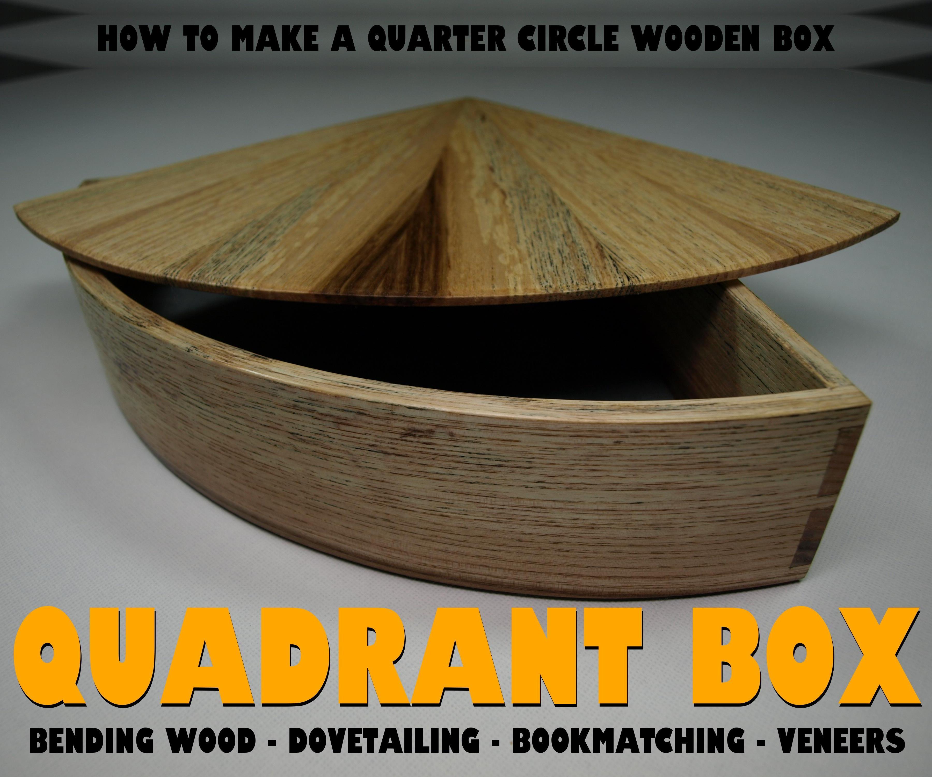 Bent Wood Quadrant Box With Fan Top