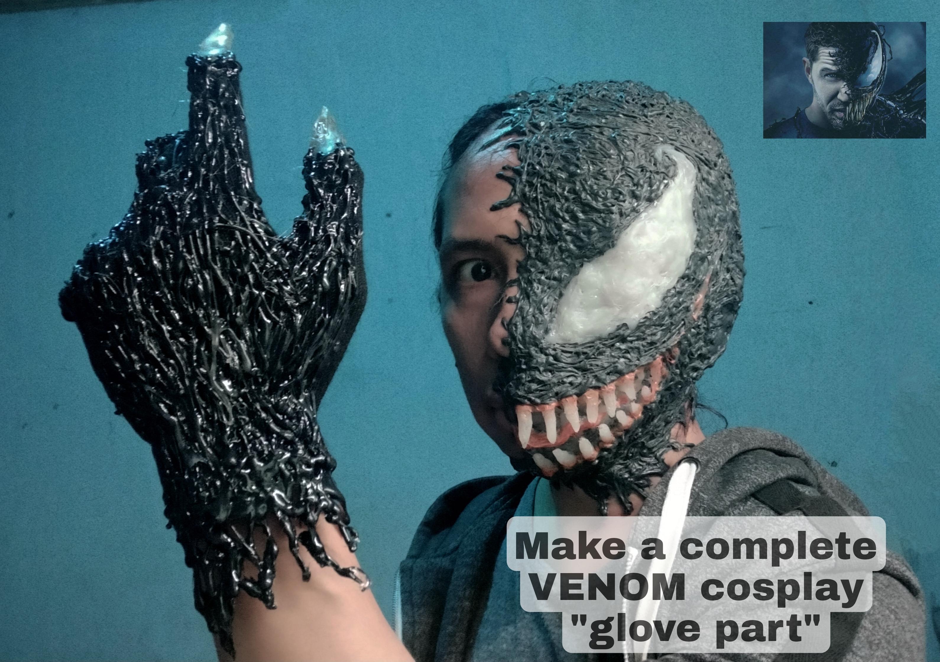 The Complete Venom Cosplay Made From Hot Glue Glove Part