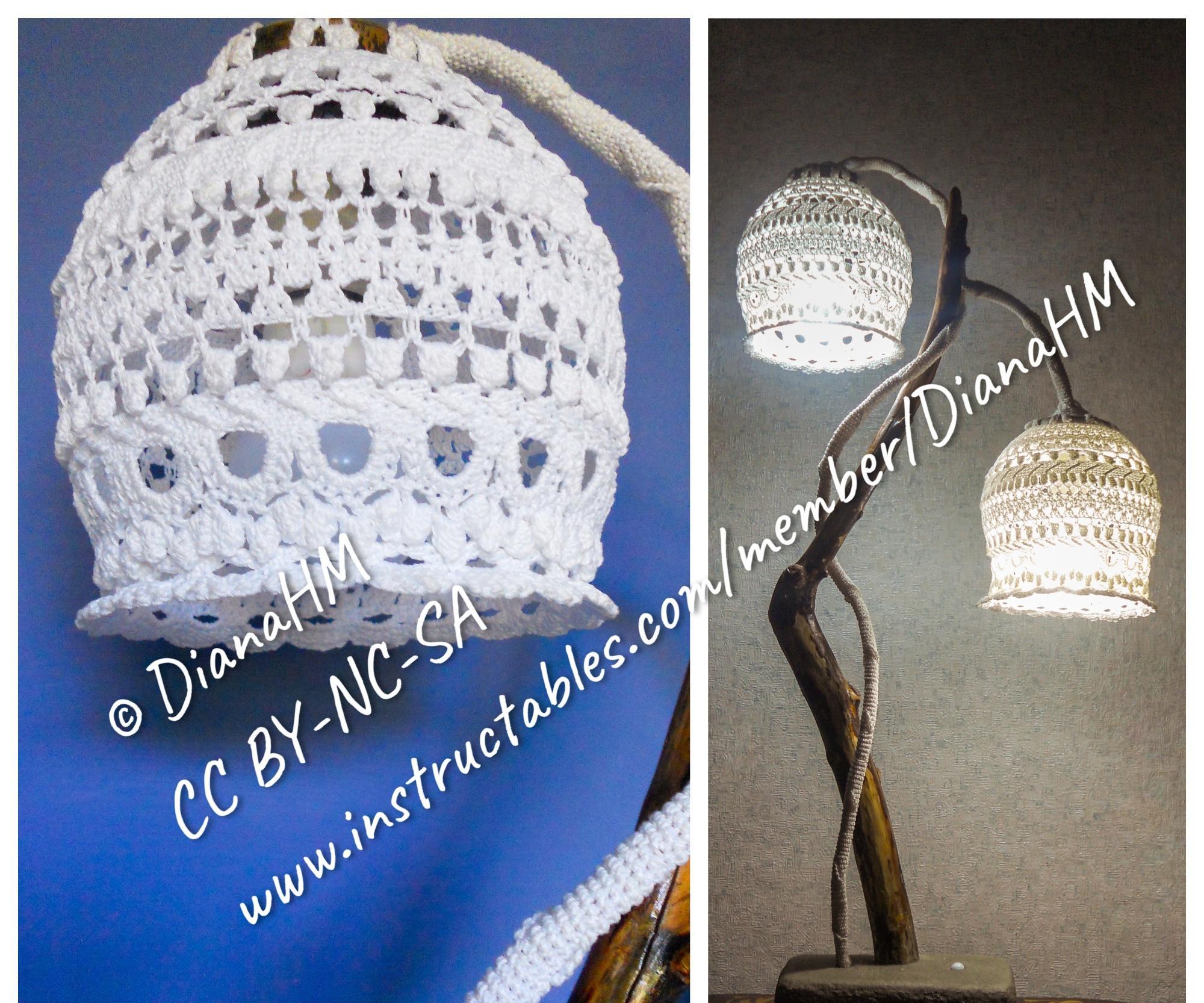 Lamp Made of Yarn, Concrete and Wood