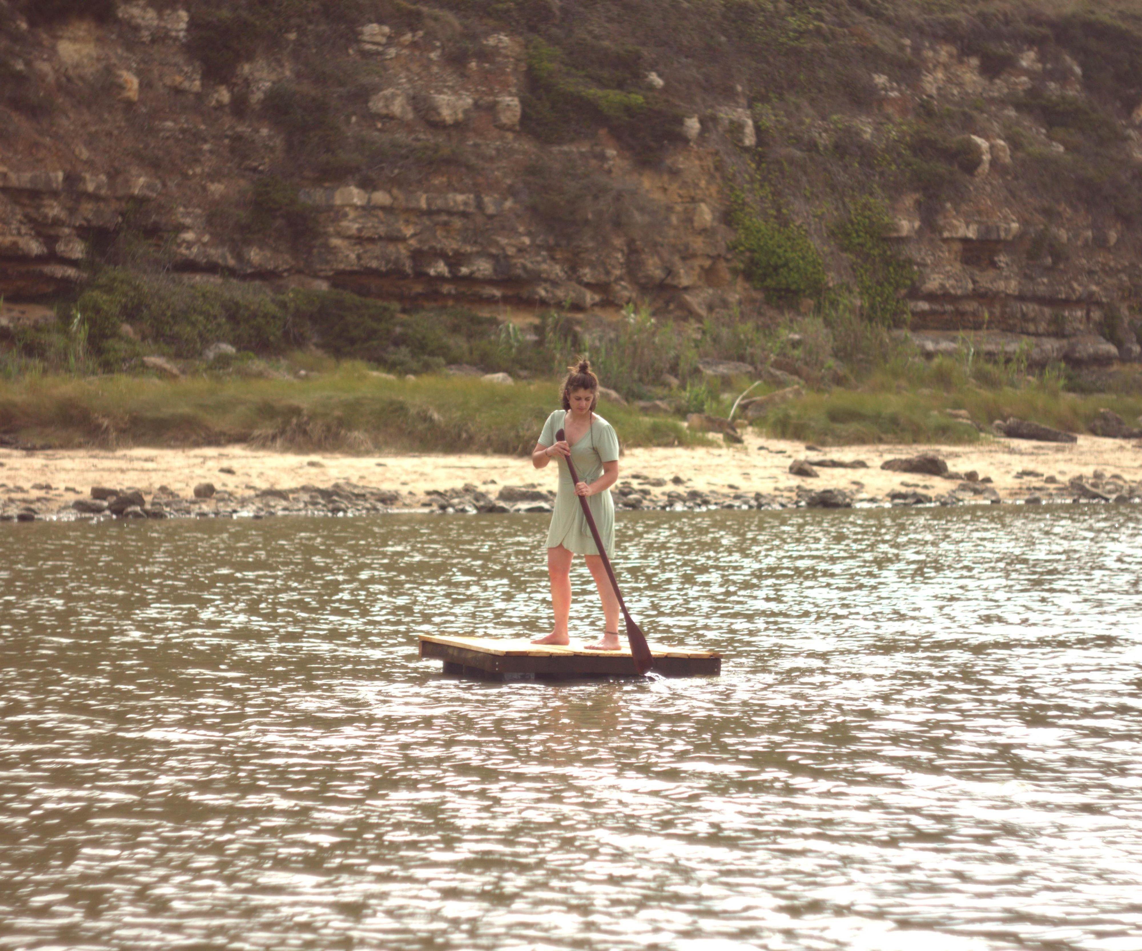 Building a Raft and a Paddle With Reused Materials