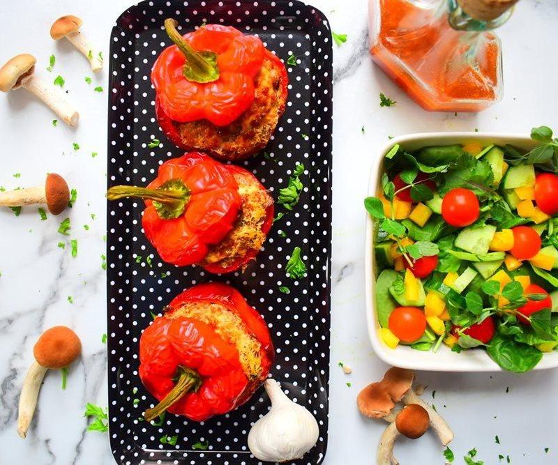 Italian Barley Stuffed Peppers