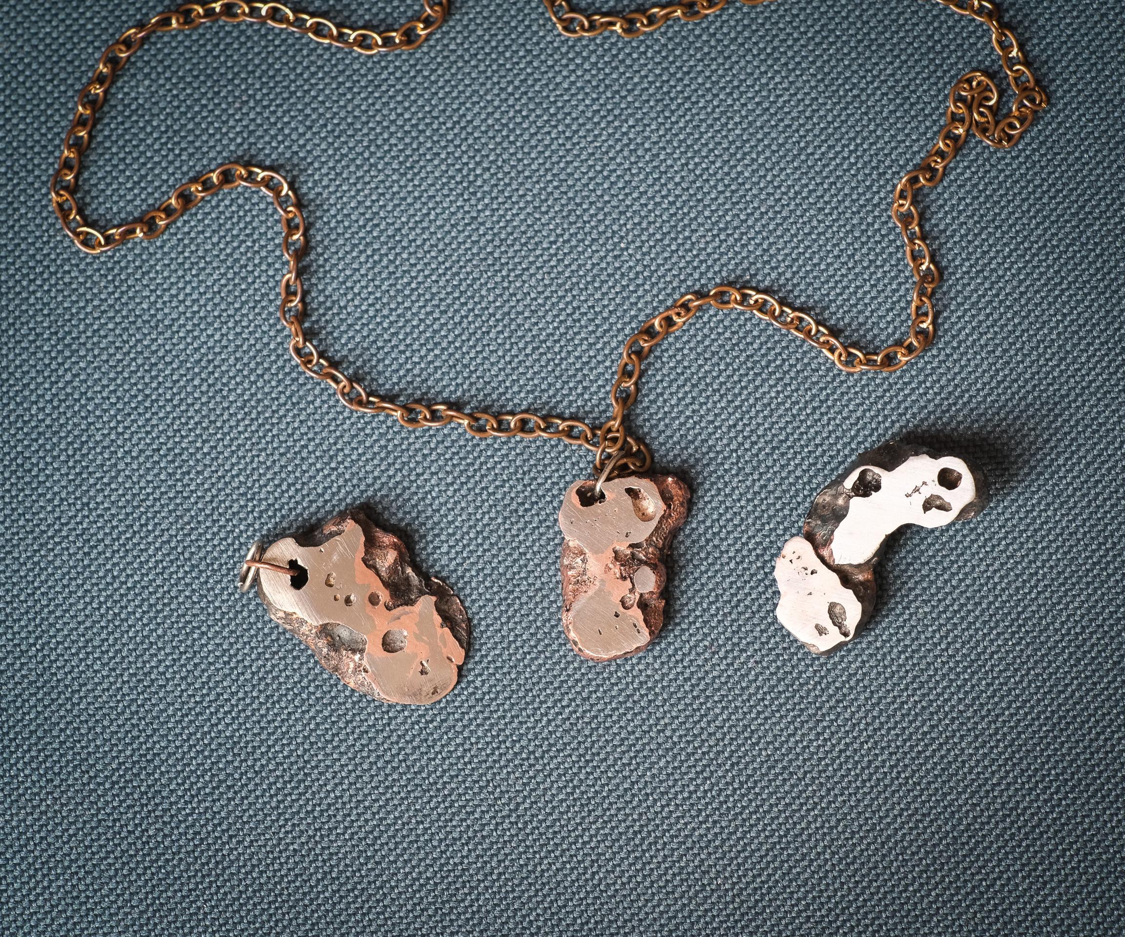 All Metal "Meteorite" Pendants