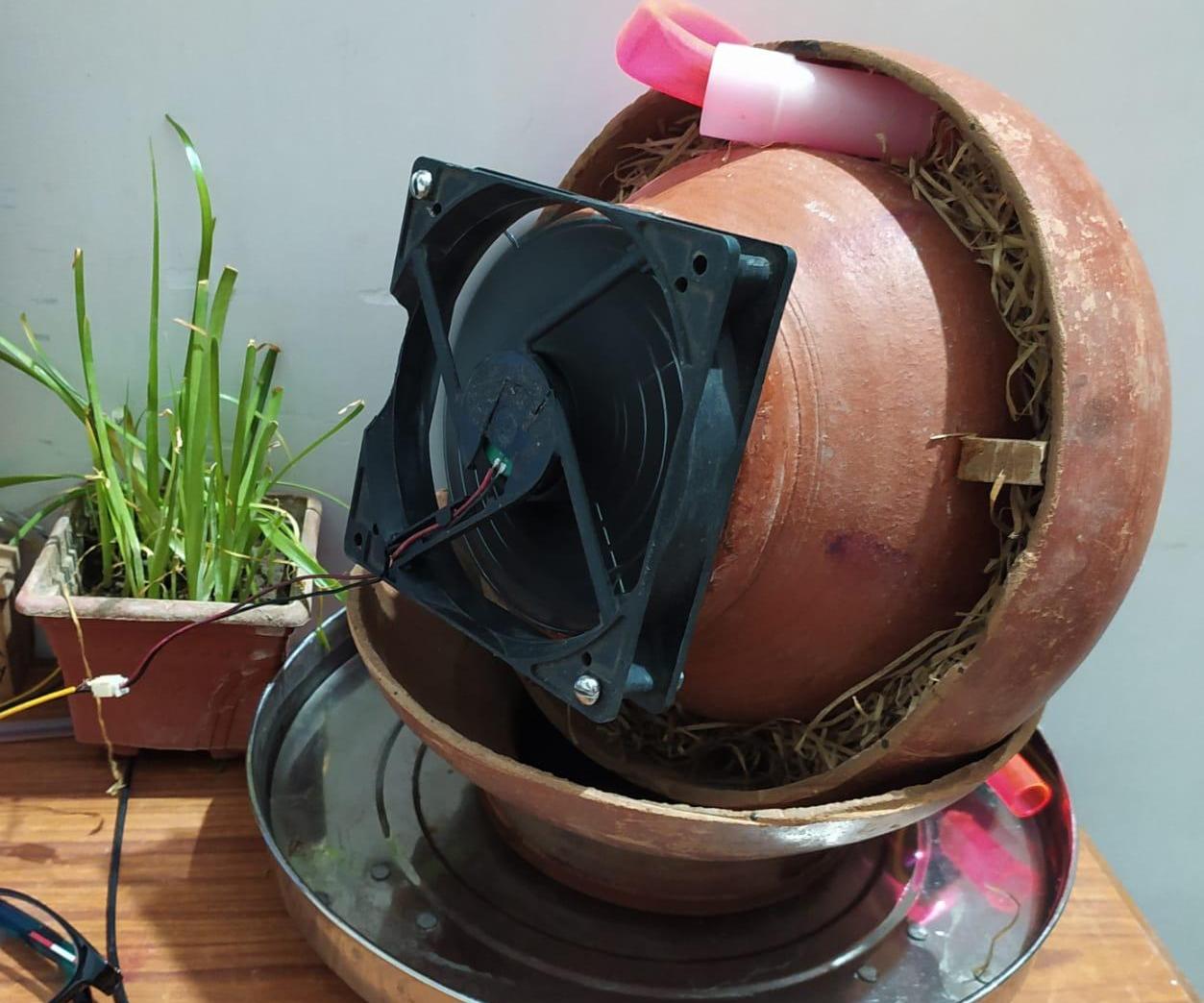 Earthen Pot AC With Homemade Waterpump