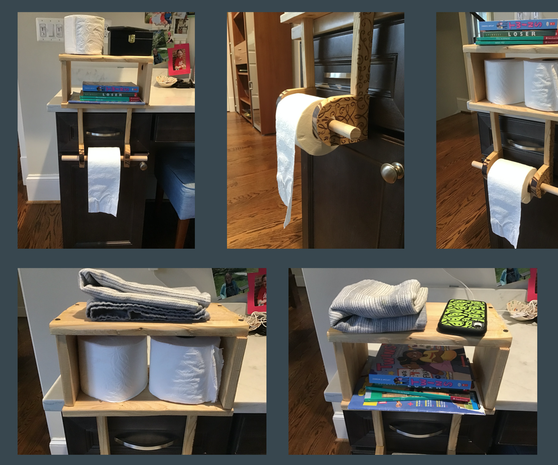 Toilet Paper Holder and Shelves