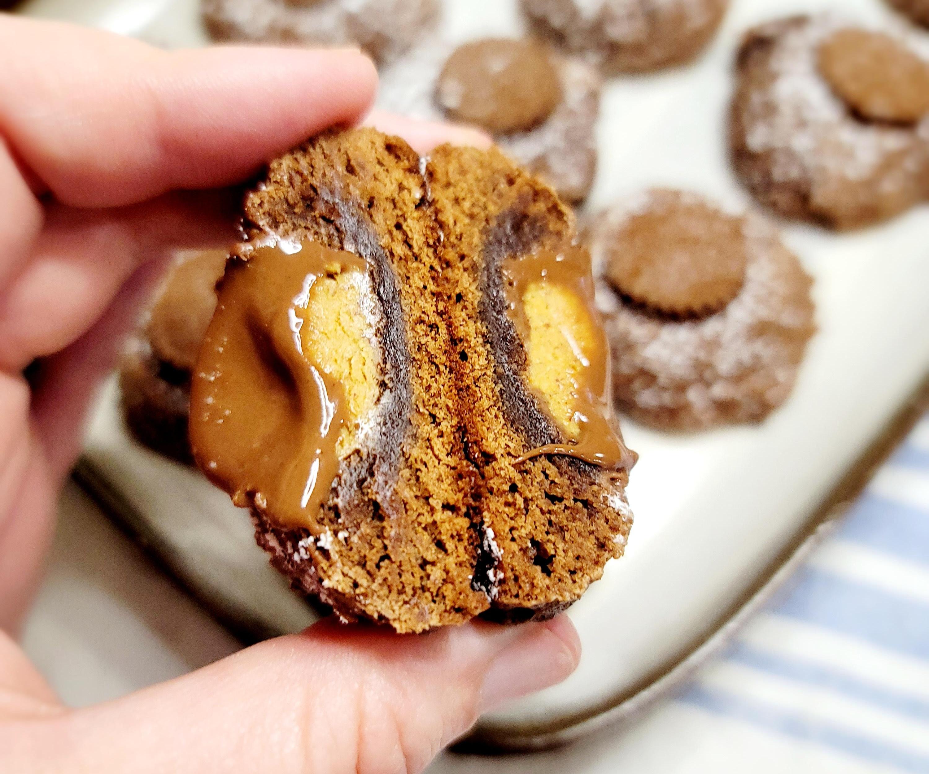 Chocolate Peanut Butter Surprise Cookies 