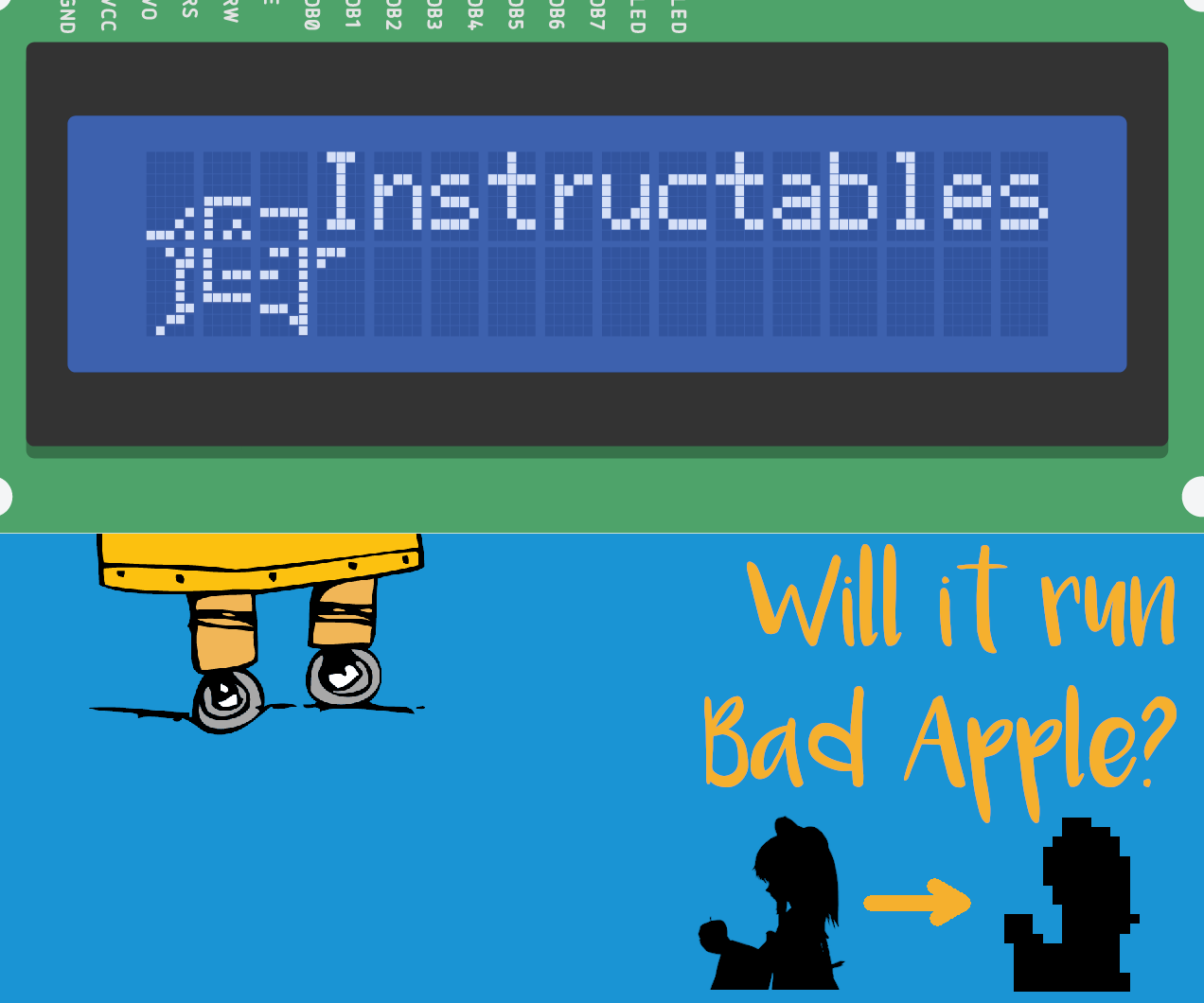 Streaming Video on 1602 Character LCD Display With Arduino