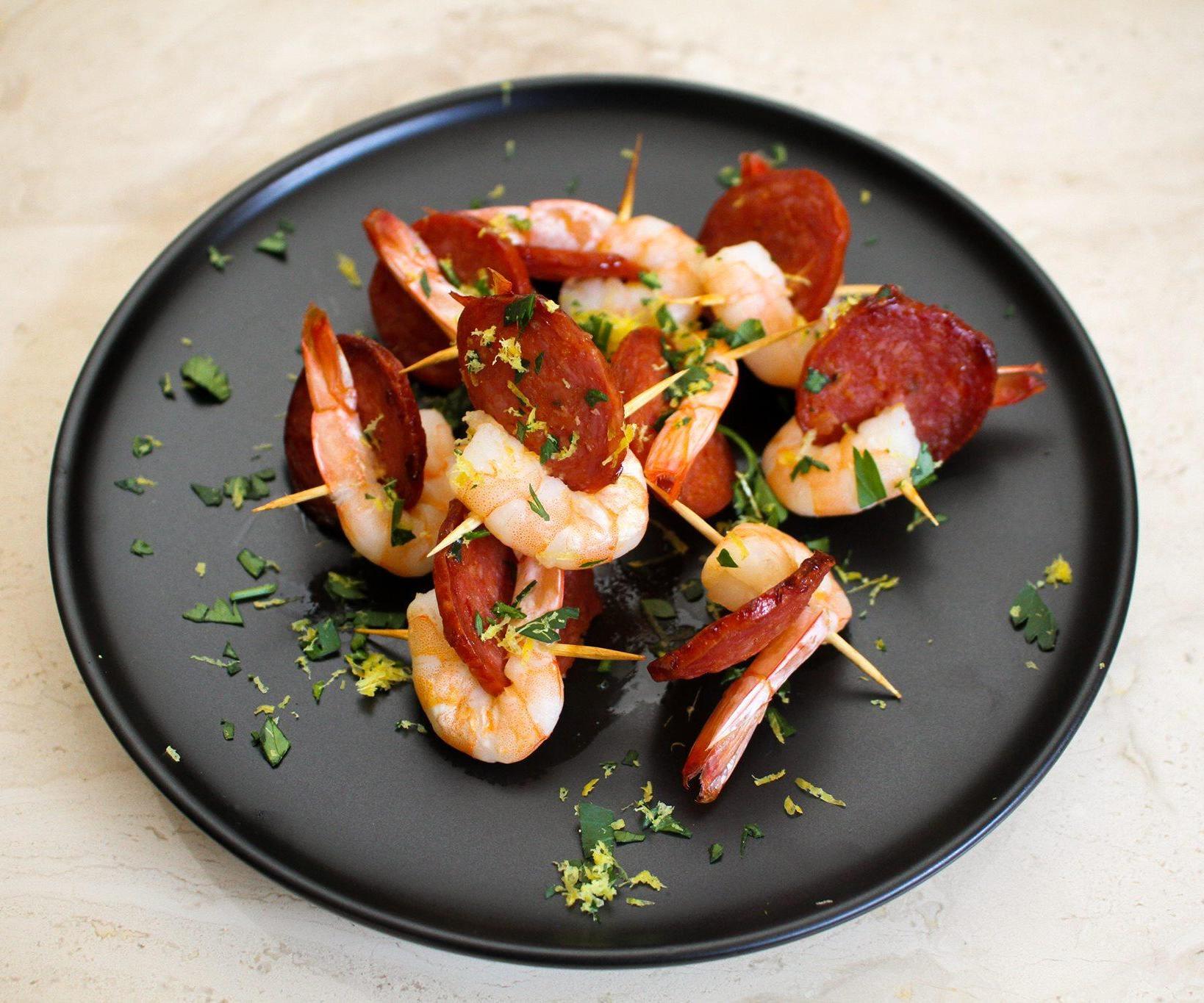 Chorizo and Prawn Skewers