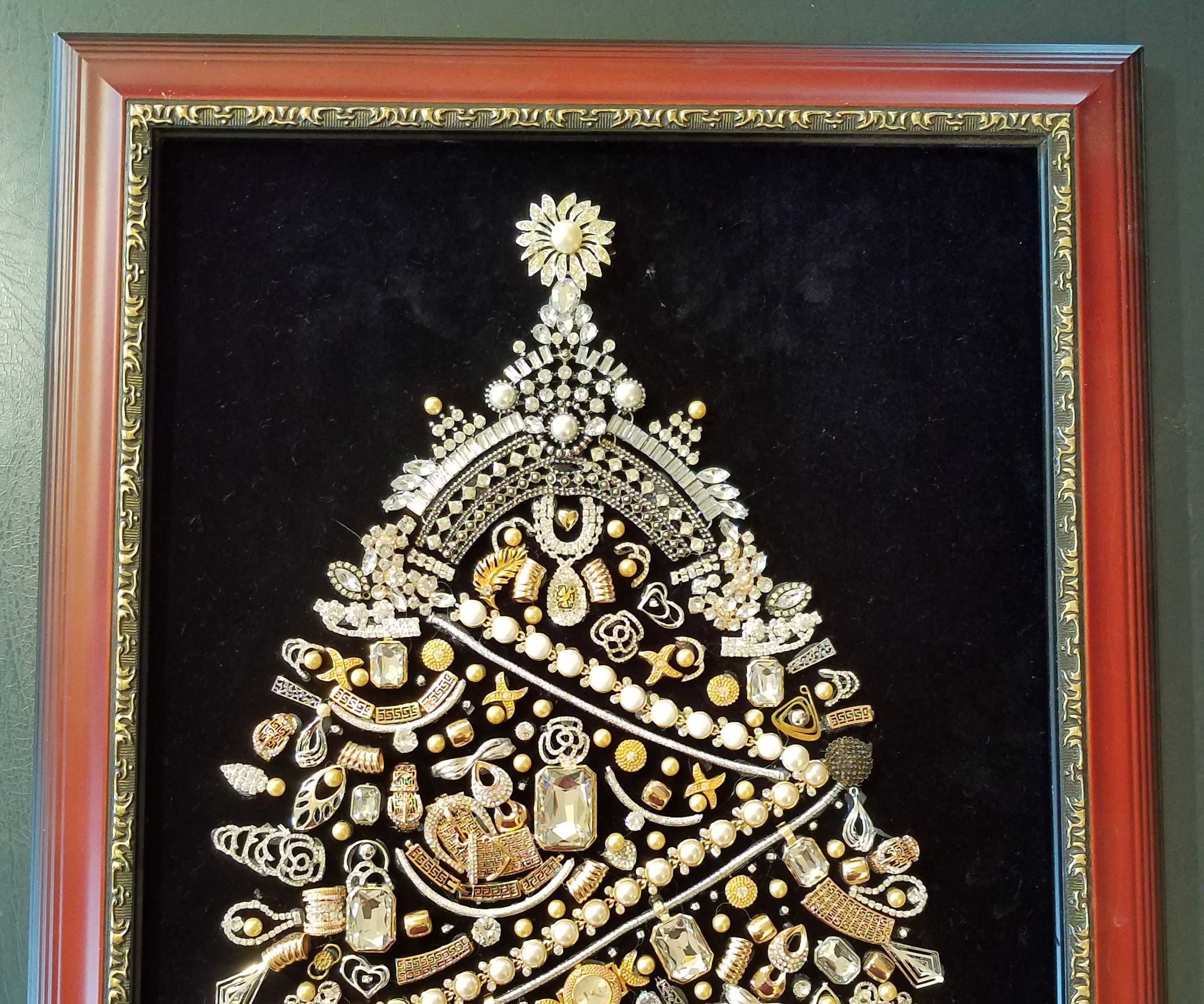 DIY Vintage Jeweled Christmas Tree 