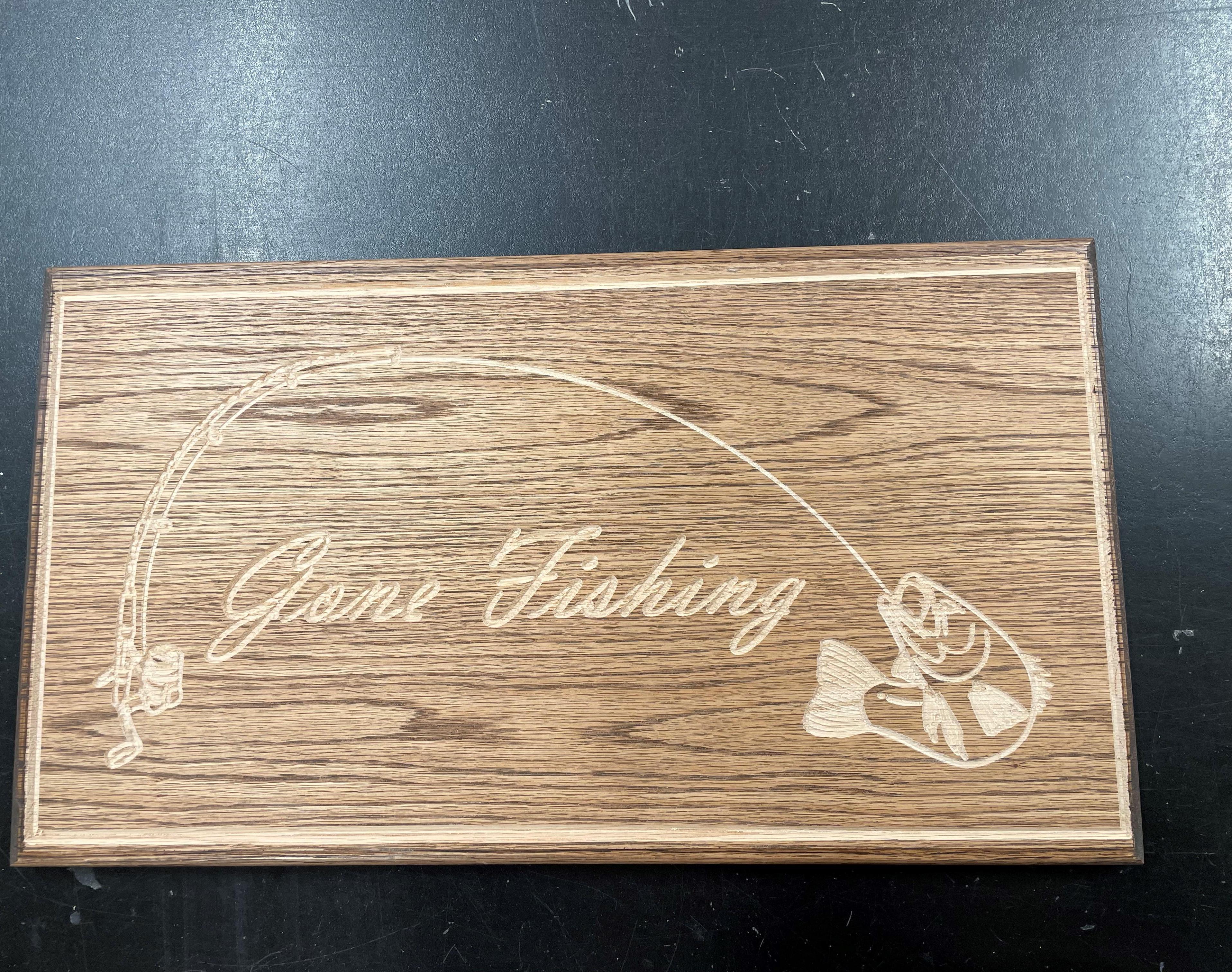 Gone Fishing Wooden Sign