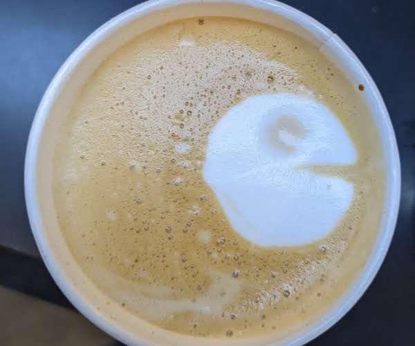 Pac-Man Latte Art