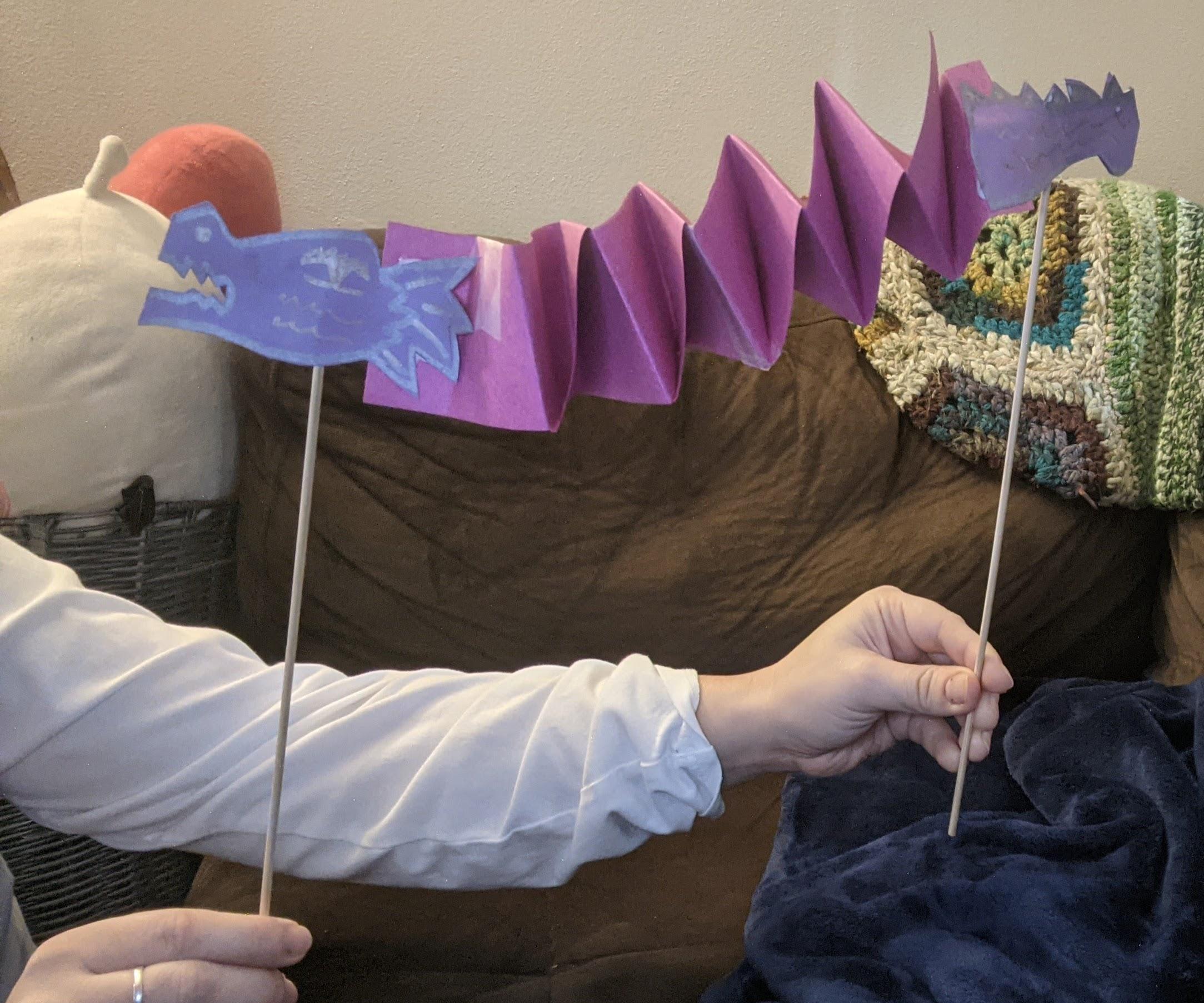 Paper Dragon Stick Puppet