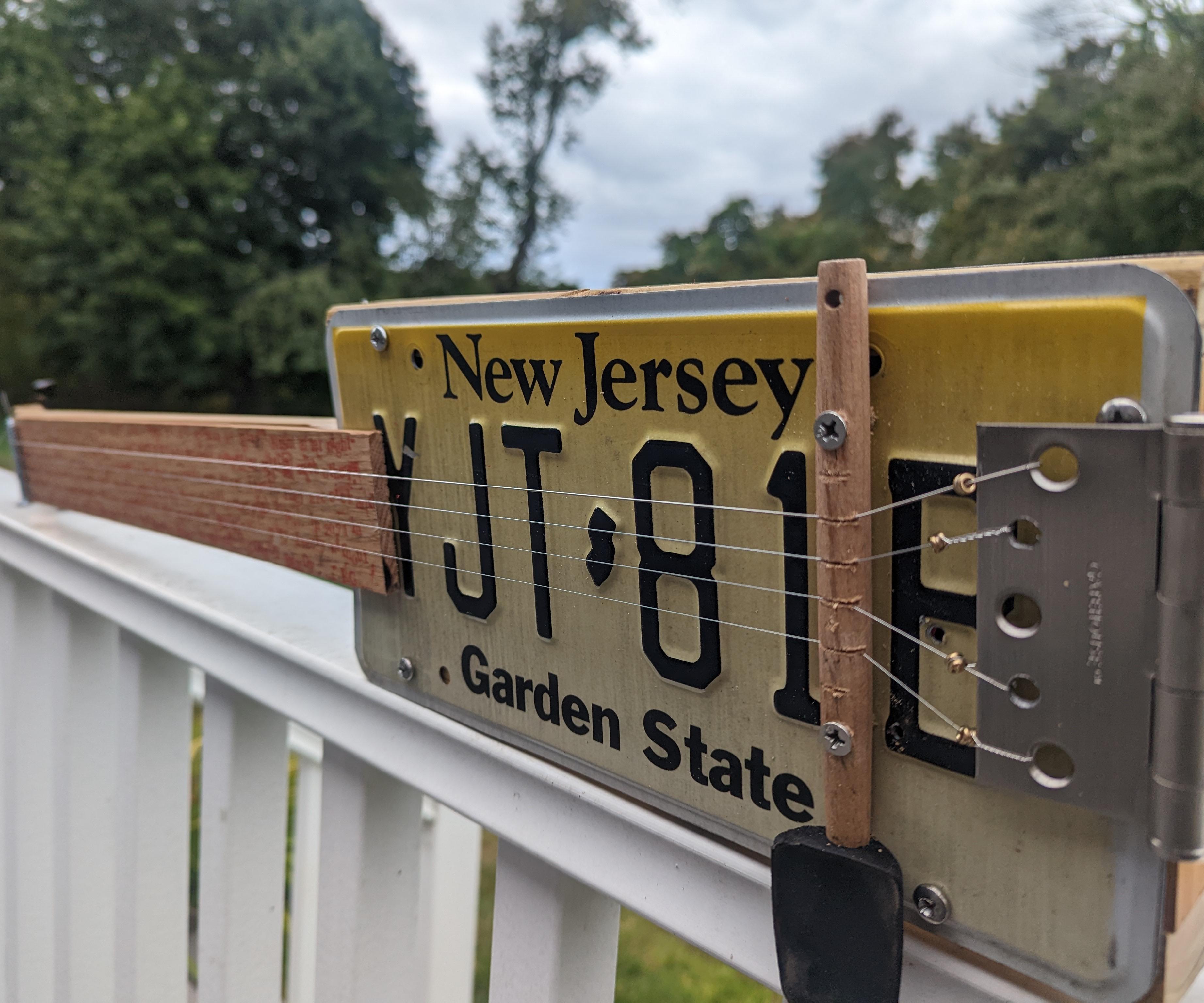 Electric Scrap Wood License-Plate Guitar