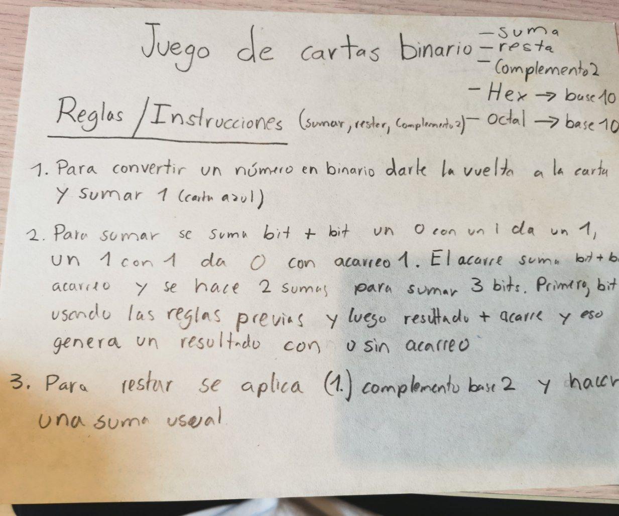 Juego De Cartas Binario