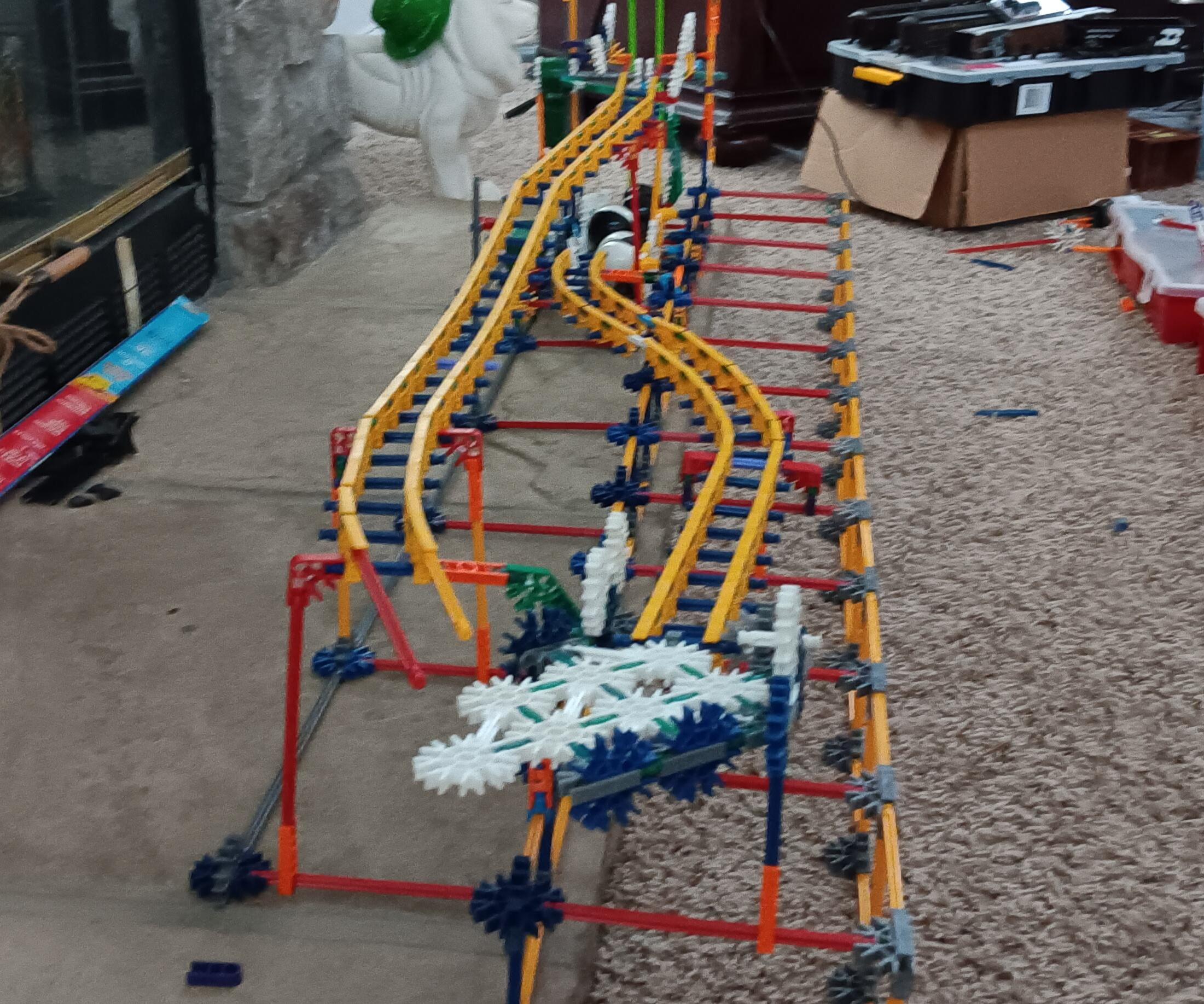 Over the Model Railroad Knex Ball Machine