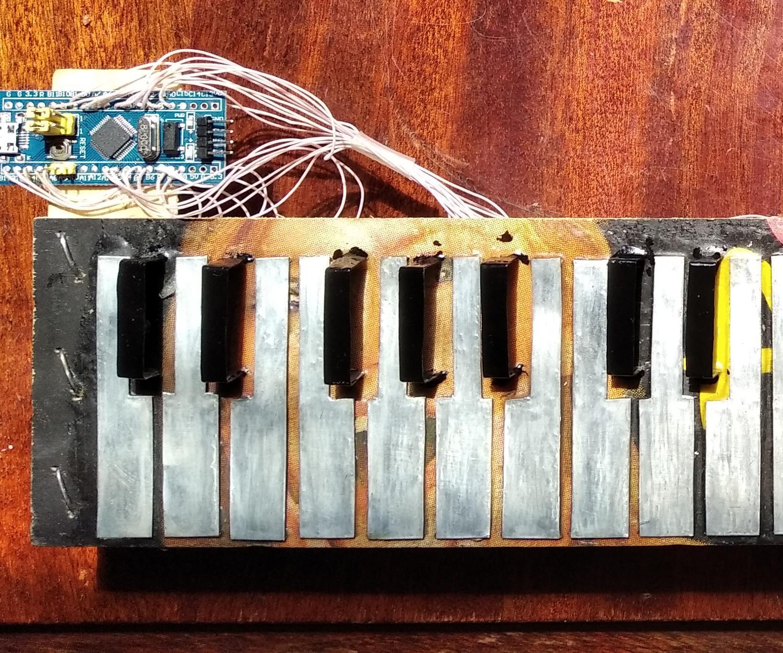 DIY USB 25-keys MIDI Sensor Keyboard Using Bluepill (STM32F103)
