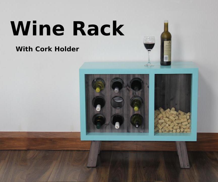 Wine Rack With Cork Holder