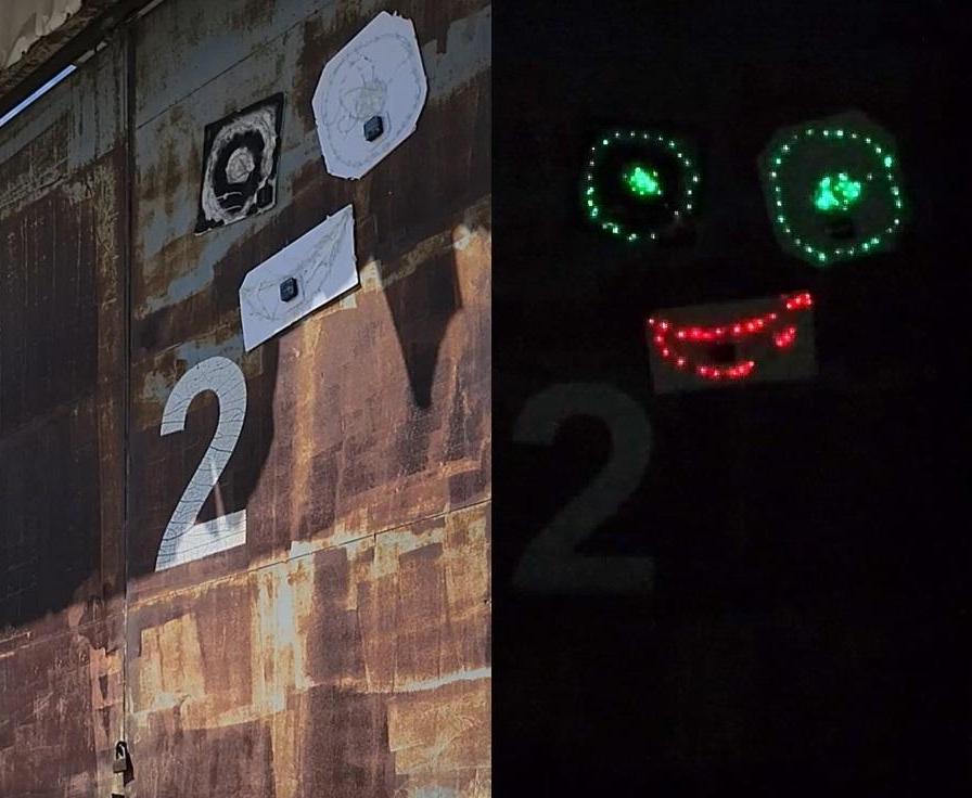 Making and Mounting Solar LED Light Street Art Images, on High Walls