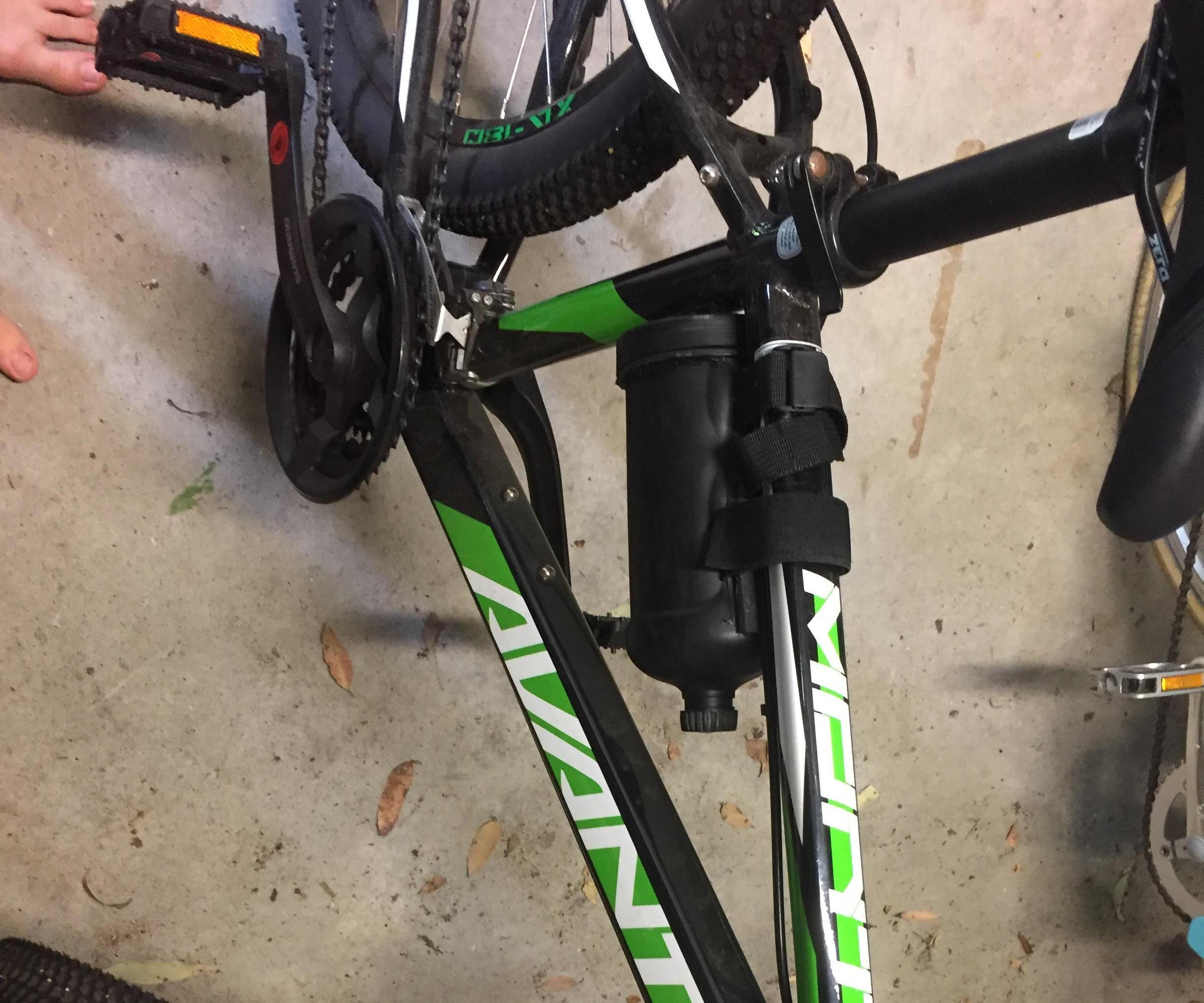 Plastic on Bike Storage for Phone, Wallet, Etc Made From Reused Plastic Bottles