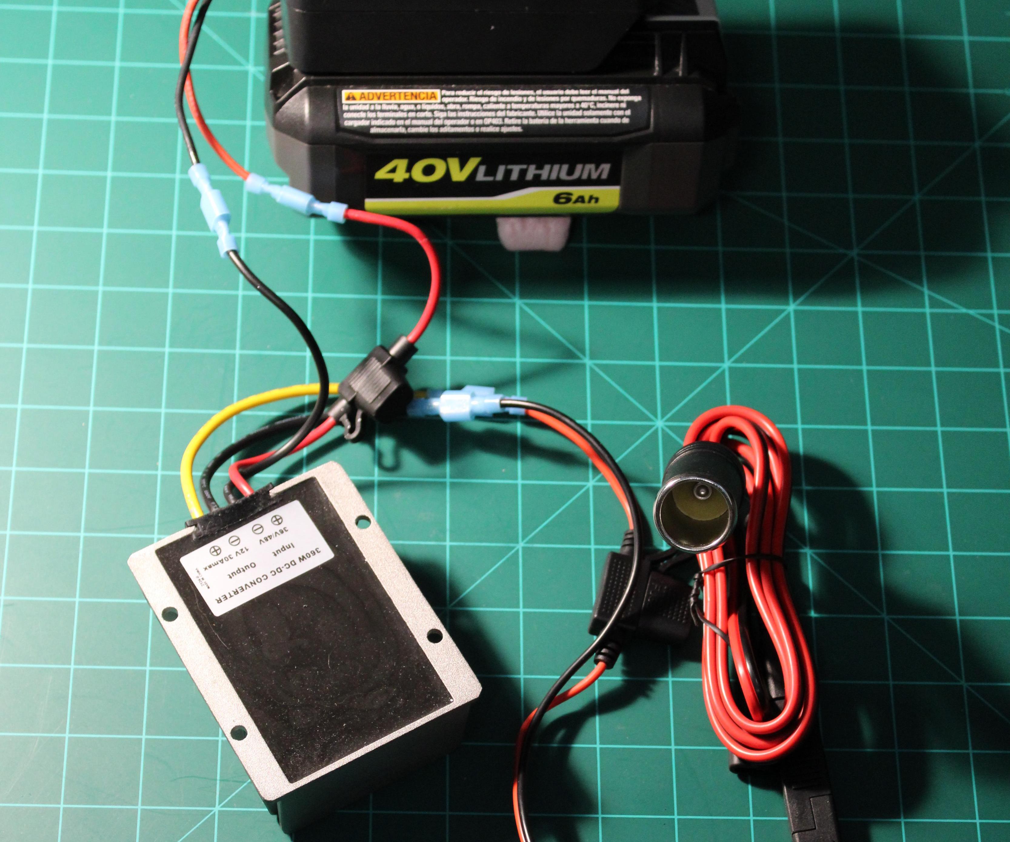 Get 12v Out of Your Ryobi 40v Batteries – Great for Powering Your Own Projects & No Soldering Required!