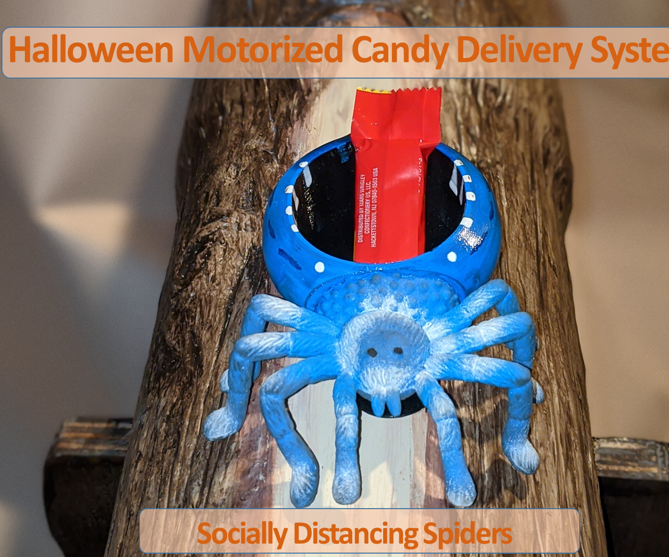Motorized Spider Halloween Candy Delivery System 