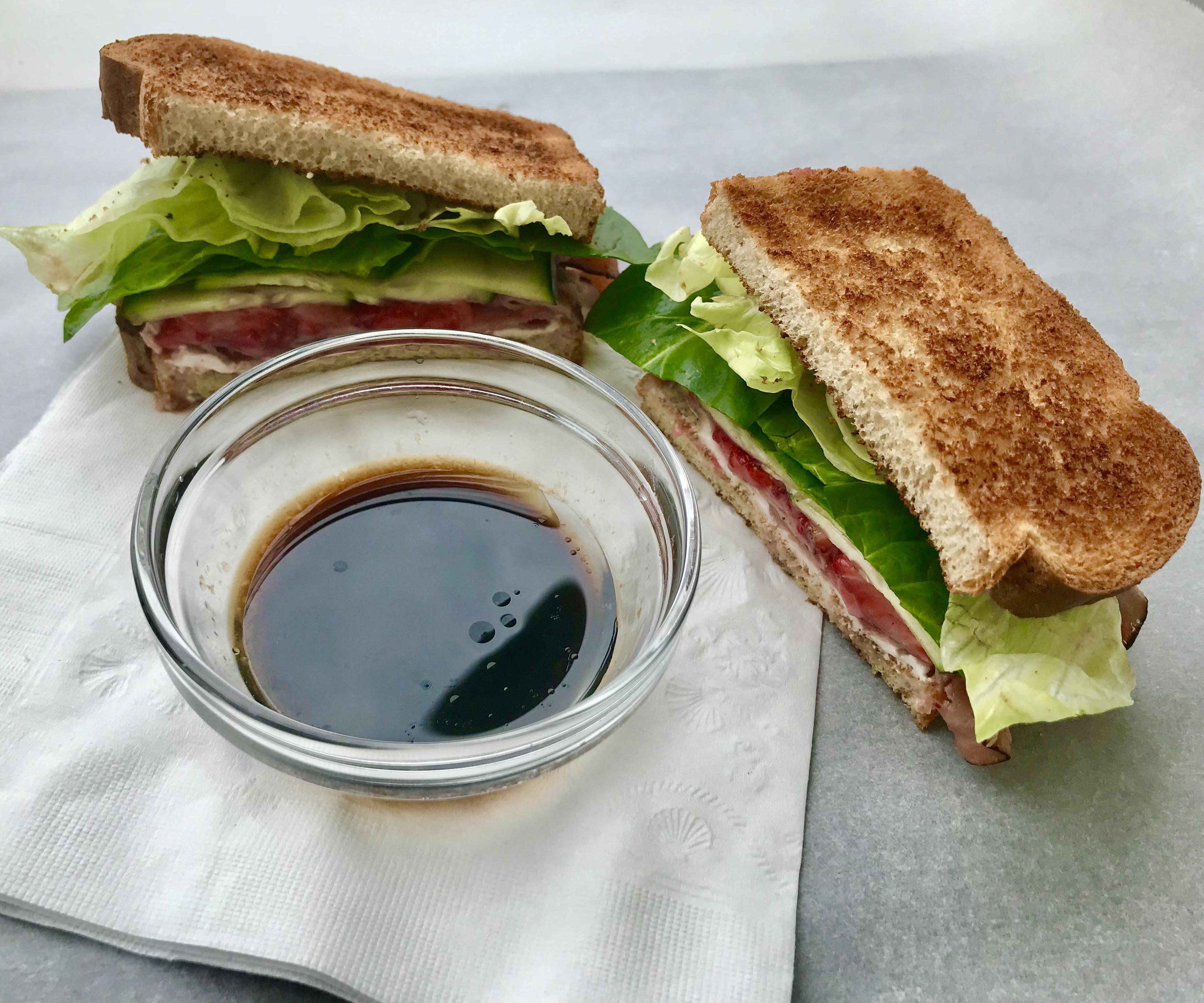 Strawberry, Balsamic, and Ham Toasted Sandwich