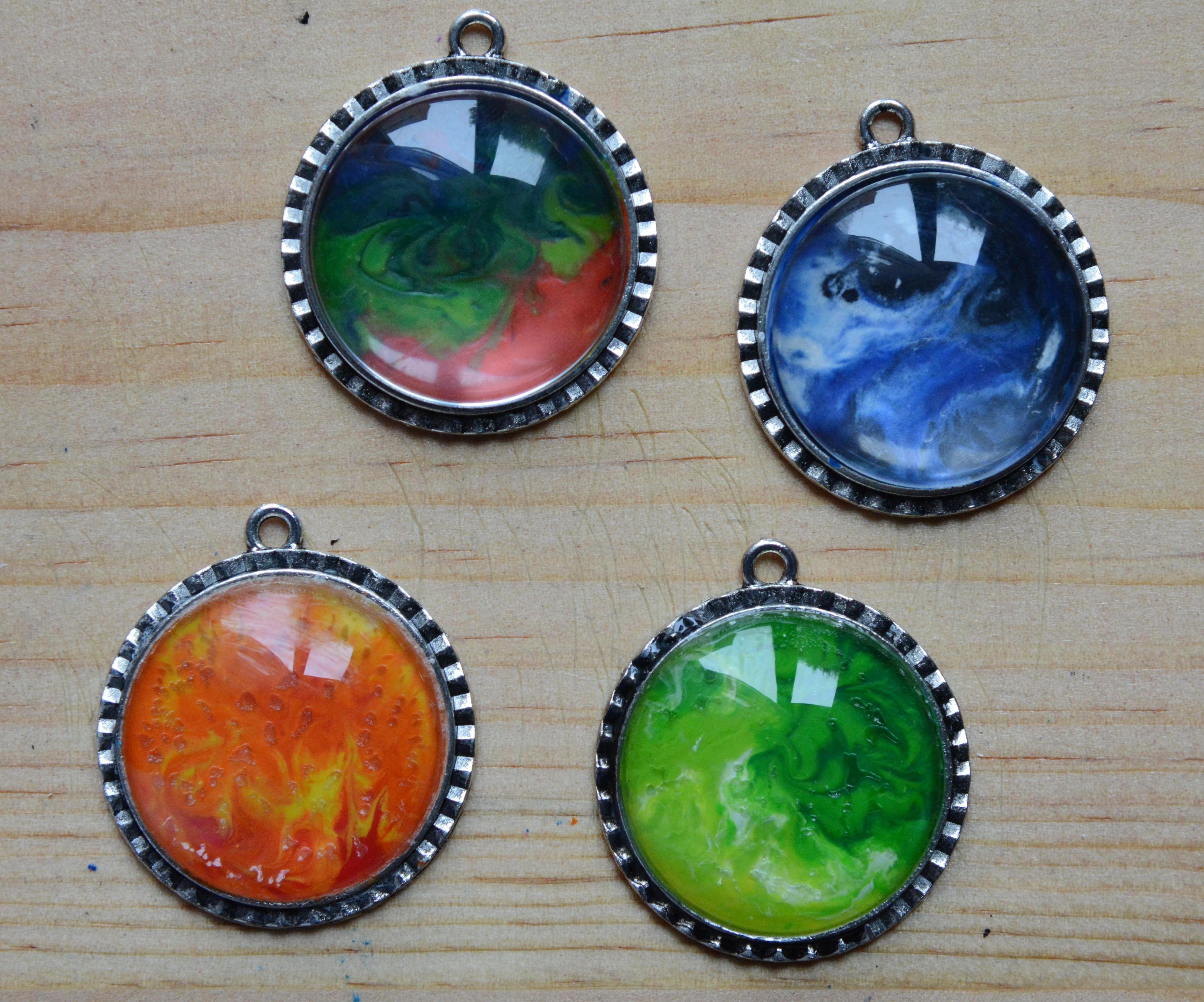 Swirled Melted Crayons Pendants