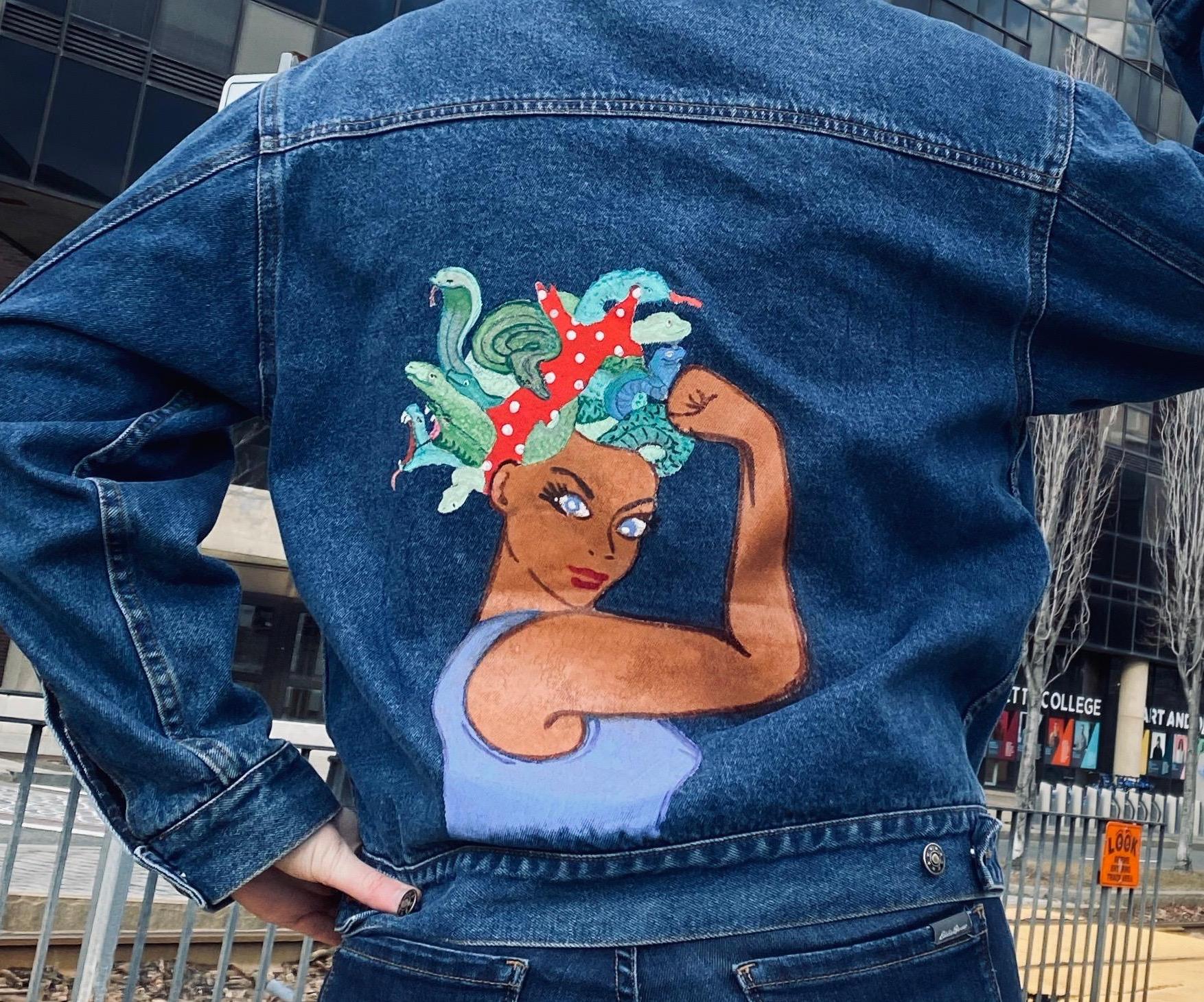 Stencil Painted Denim Jacket
