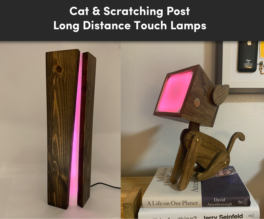 Cat and Scratching Post - Long Distance Touch Lamps