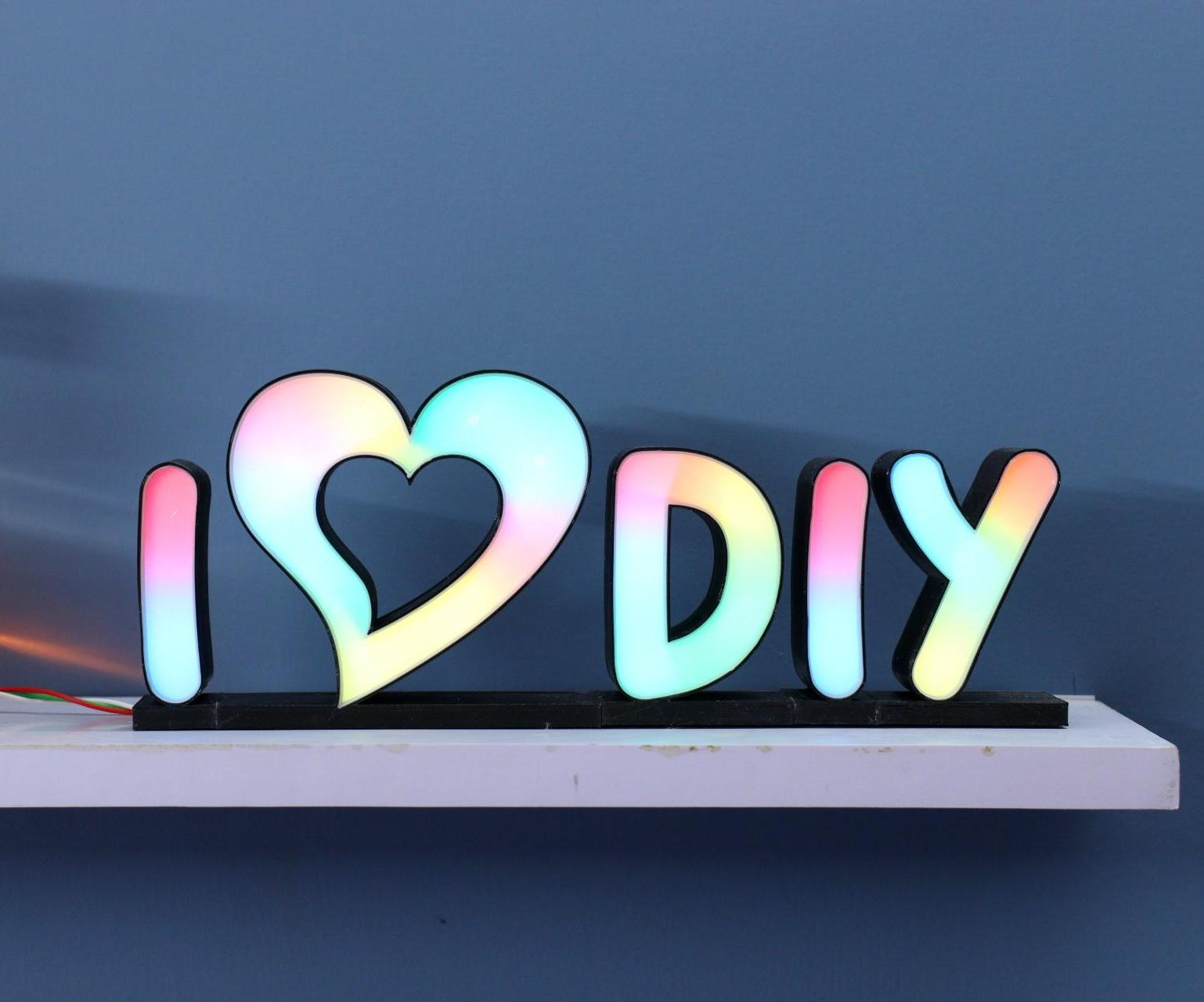 DIY 3D Printed LED Sign Board