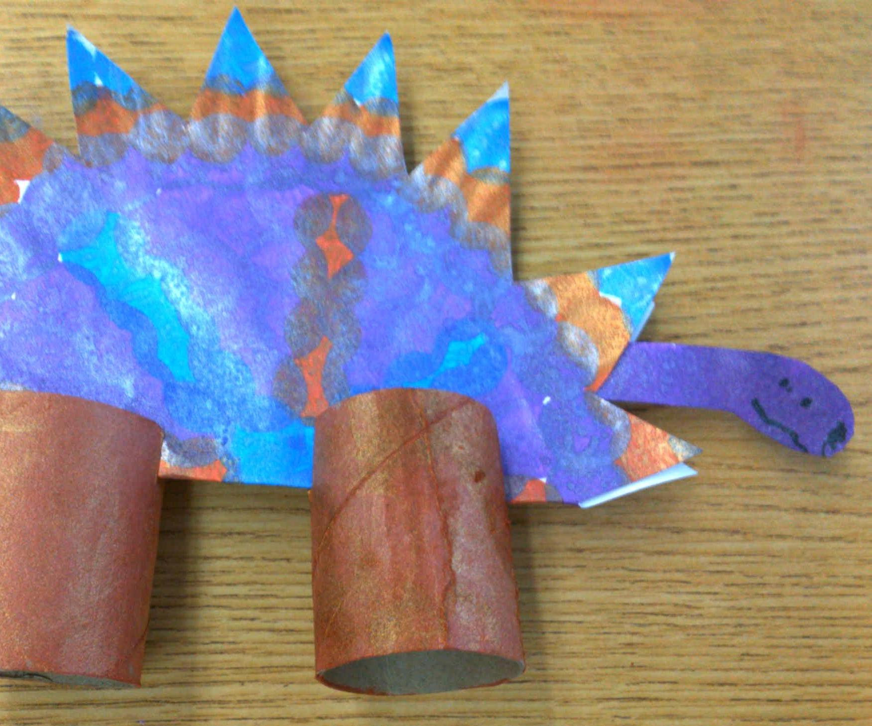 Colorful Paper Plate Dinosaur