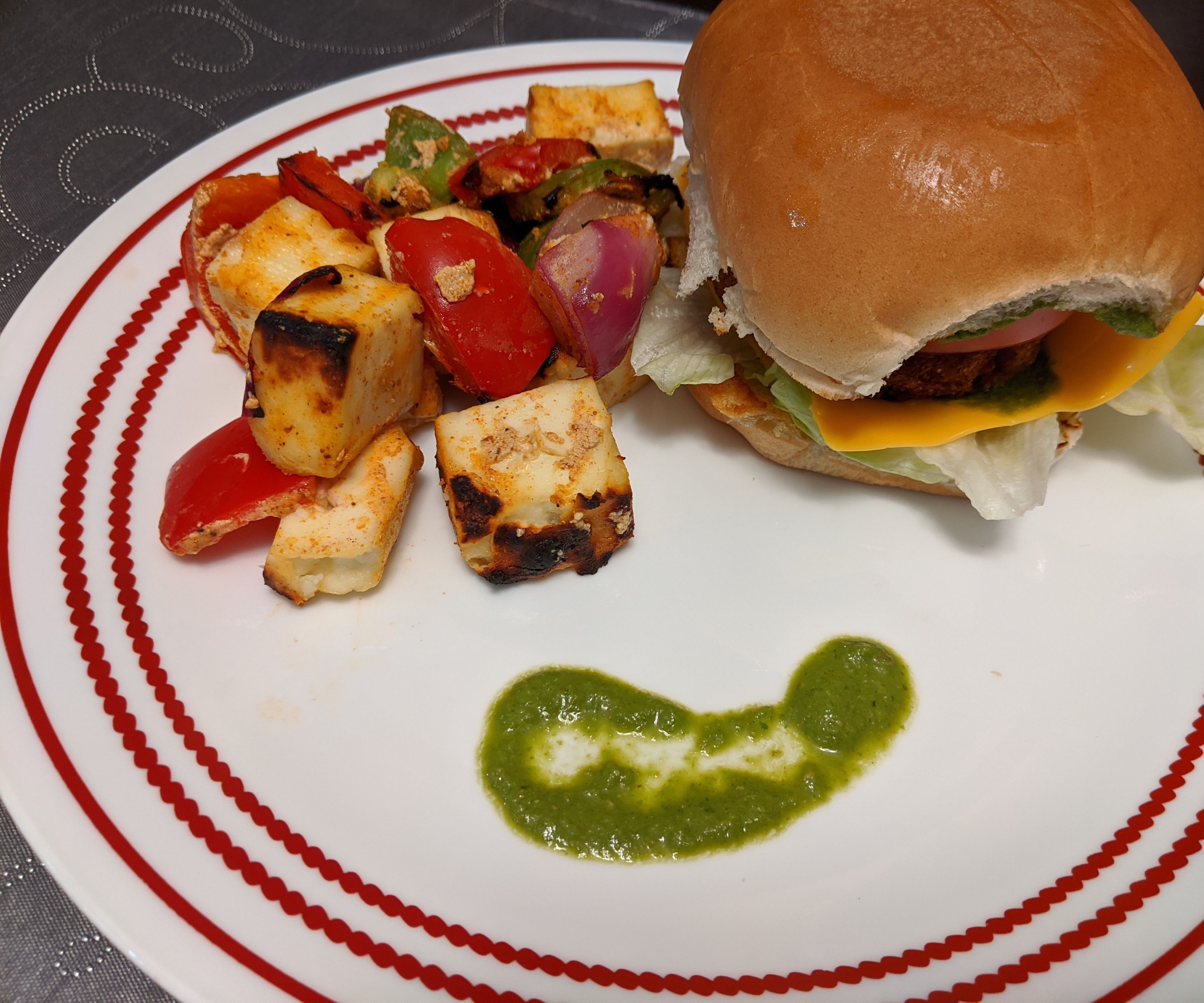 Paneer Tikka With Veggie Burger